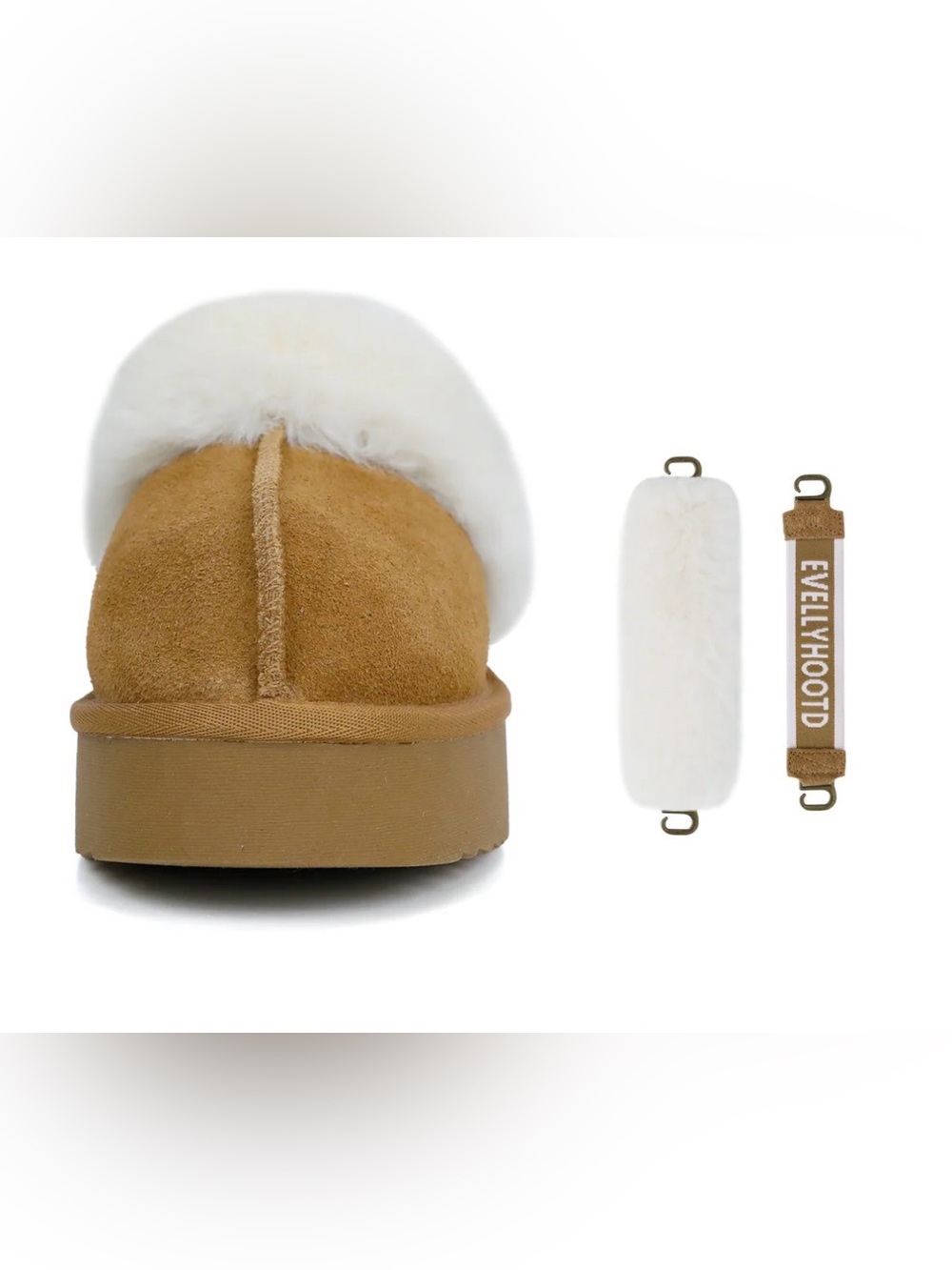 Evellyhootd platform slippers —Chestnut Brown and Cream